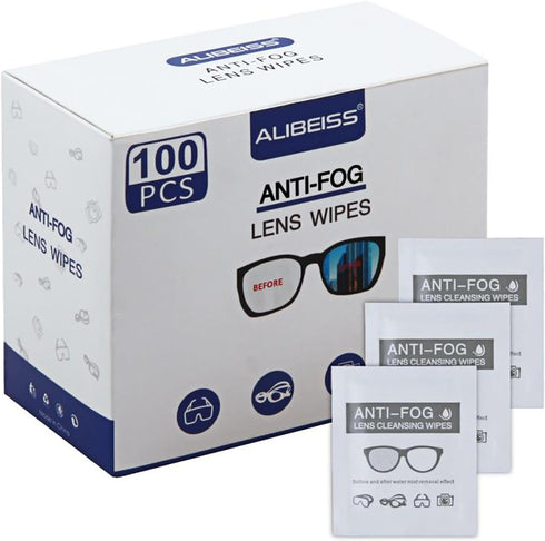 Anti-Fog Lens Wipes Pre-Moistened Anti-Fog Wipes,6inch X 5inch,for Eye Glasses (100Pack)...