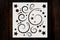 Stars and Swirls Logo Stencil 5.5x5.5 inches Arts and Crafts Material Scrapbooking for Airbrush Painting Drawing and More Reusable Stencil STENCIL...