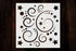 Stars and Swirls Logo Stencil 5.5x5.5 inches Arts and Crafts Material Scrapbooking for Airbrush Painting Drawing and More Reusable Stencil STENCIL...