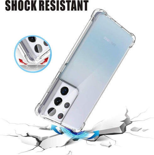 Folmeikat Compatible with Samsung Galaxy S21 Ultra 5G Clear Phone Cases, Shockproof Flexible TPU Protective Cover,Drop-Protection and Anti-Scratch...