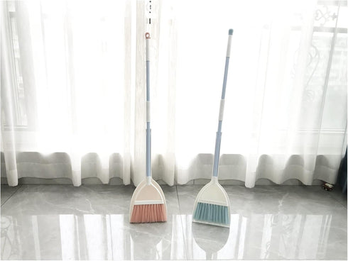 Kids Broom and Dustpan Set-Mini Dustpan and Broom for Children Housekeeping Pretend Play Cleaning Tools Set (Blue)...