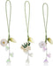 3pcs Cherry Blossom Daisy Flower Phone Charm, Mobile Phone Decorative Pendant Handmade Bracelet Keychain Cute Anti-lost Phone Chain Strap for Wome...