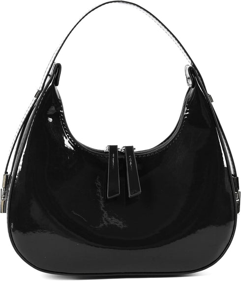 Didida Y2K Moon Bag Women's Crescent Shoulder Bag Retro Handbags Top Handle Patent Leather Cute Small Underarm Bag...