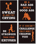 Sports Art Print,Inspirational Fitness Quote Wall Art Print,Motivational Workout Bodybuilding Phrases Art Painting , Set of 4 Art Posters?8 " x10 ...