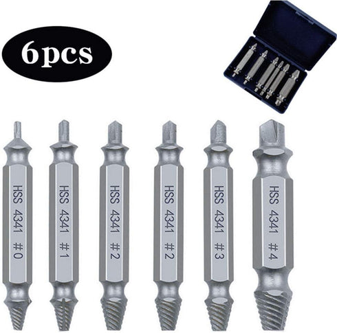 6PCS Screw Extractor Kit and Stripped Screw Extractor Set Easily and Quickly Remove Common of Broken or Stripped Screws?Easily Remove Rusty and Da...