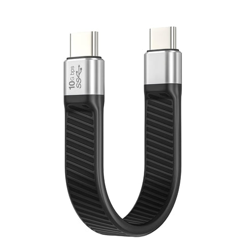 Short USB C to USB C Cable, USB 3.2 Gen 2 Type C Cable 10Gbps Data Transfer 100W PD Fast Charge Cable FPC Design, 4K@60Hz Video Output, Thunderbol...