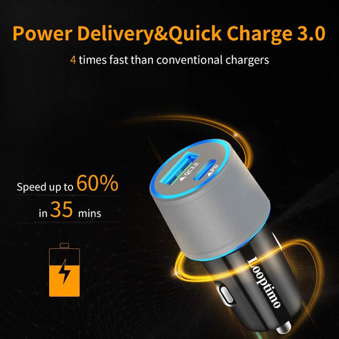 Fast USB C Car Charger,Compatible with Google Pixel 8/8 Pro/7/7 Pro/6/6a/6 Pro/5a/5/4a/4/4 XL/3 XL, 30W Power Delivery & Quick Charge 3.0 Car Adap...