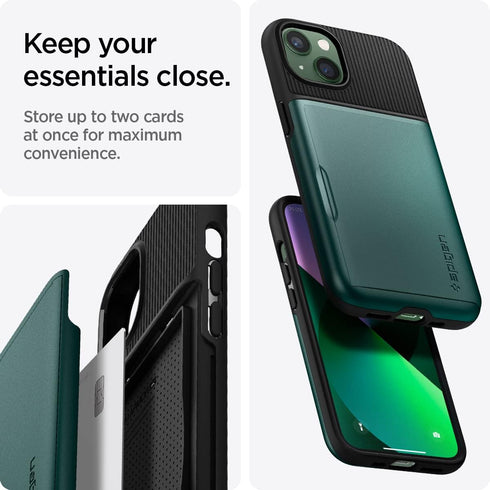 Spigen Slim Armor CS Designed for iPhone 13 Case (2021) - Midnight Green...