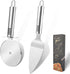 2 PCS Pie Server Pizza Cutter Wheel with Sharp Blade Stainless Steel Pizza Spatula Pie Cutter and Server Set with Comfortable Handle for Cake, Pie...