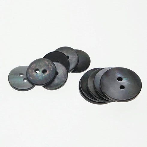 Black Genuine Mother of Pearl Buttons Set,22PCS/Pack(16PCS 15MM+6PCS 20MM),2 Holes Bulk Natural MOP Pearl Shell Buttons for DIY Sewing Crafts,Shir...