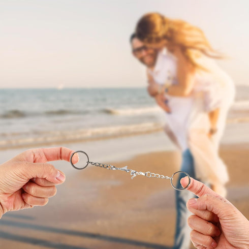 Ouligay 2Pcs Matching Couple Pinky Promise Keychain Gifts for Boyfriend Girlfriend, Best Friend Friendship Gifts for Women...