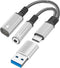USB C to 3.5mm Headphone and Charger Adapter, 2-in-1 USB C PD 3.0 Charging Port to Aux Audio Jack and Fast Charging Dongle Cable Cord Compatible w...