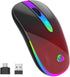 HOTLIFE Bluetooth Wireless Mouse, LED Rechargeable Slient Mouse with Dual Modes (Bluetooth 5.1+ USB C) 2.4GHz Computer Wireless Mouse for Laptop, ...