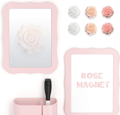 15 pcs - Cute Flower Fridge Magnets, Pink Rose Fridge Magnets, Beautiful Magnets, Cute Whiteboard Magnets for Adults, Girls Locker Magnets for Kit...