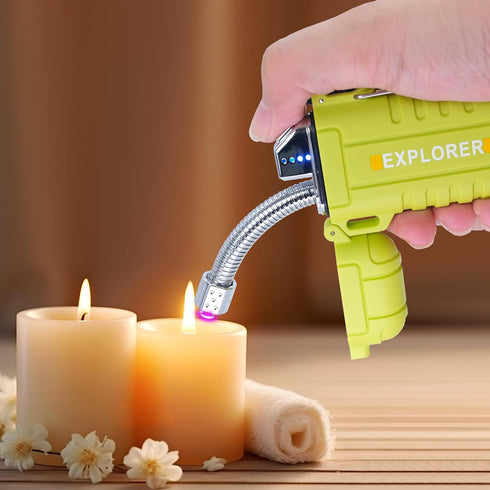 Waterproof Lighter Outdoor Flexible Neck Windproof USB Rechargeable Plasma Lighter Flashlight Flameless Electric Arc Lighter for Candle Camping Hi...