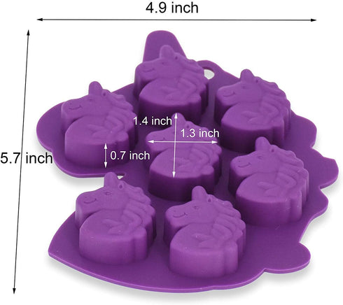 Fewo 2Pcs Mini Unicorn Head Ice Cube Tray, Unicorn Silicone Molds Set for Chocolate Candy Cake Cupcake Soap Baking Jello Cookie Wax Crayon Melts...