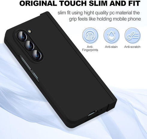 Migexxkj for Samsung Galaxy Z Fold 5 Case with Hinge Protection,Full Body Protective Cover Hard PC Ultra Slim Anti-Scratch Shockproof Lightweight ...