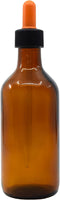 EISCO Dropping Bottle, 180ml (6oz) - Amber Soda Glass - Screw Cap with Amber Glass Dropper & Rubber Bulb Labs...
