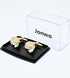 14K Gold Plated Natural Mother of Pearl Cufflinks for Men Lady Water Ripples Pattern Round Golden Men's Cufflinks Jewelry for Wedding Anniversary ...