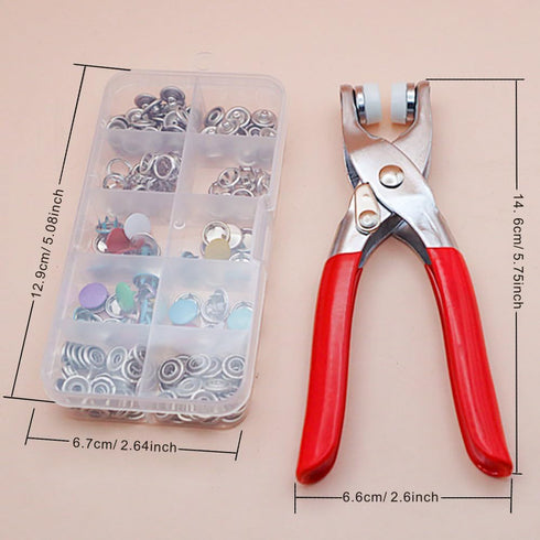 Censib 200 Sets Snap Button Kit with Snap Fastener Tool for Clothing Fabric?800pcs Button Snaps 9mm)...