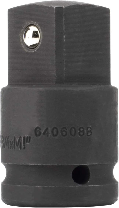 Genius Tools 3/4" Drive Impact Adapter with Steel Ball, 3/4"F × 1"M, Cr-Mo Steel - 640608B...