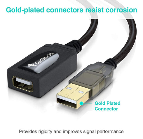 BlueRigger USB Extension Cable (32FT/10M, Long Active USB2.0 Extender, Male to Female Repeater, Data Transfer Cord)- for Game Consoles, Printer, C...