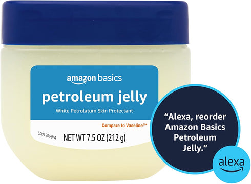 Amazon Basics Petroleum Jelly White Petrolatum Skin Protectant, Unscented, 7.5 Ounce, Pack of 1...