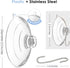 HangerSpace Suction Cup Hooks, 2.5 Inches Clear Suction Cups with Metal Hooks Large Suction Cup for Kitchen Bathroom Shower Wall Window Door - 8 P...