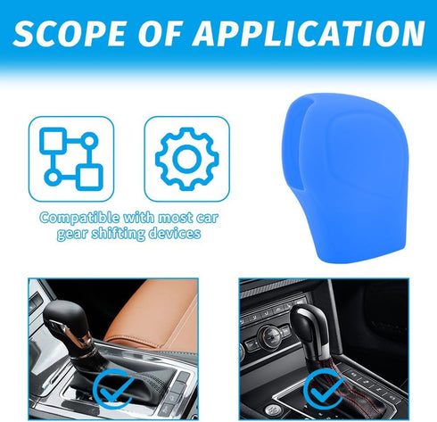 Car Gear Shift Knob Cover, Anti-Slip Silicone Auto Knob Gear Stick Protector, Comfortable Car Automatic Shift Protector Cover for Men Women, Unive...