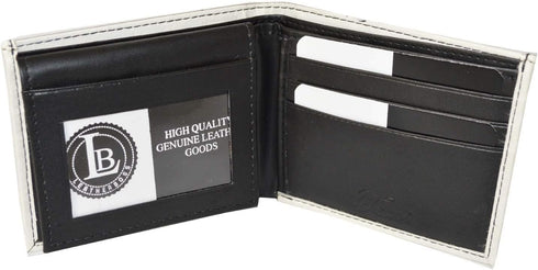 Leatherboss Skull Printed Stylish Men's Bifold Exotic Credit Card Cash Holder Wallet with Gift Box...
