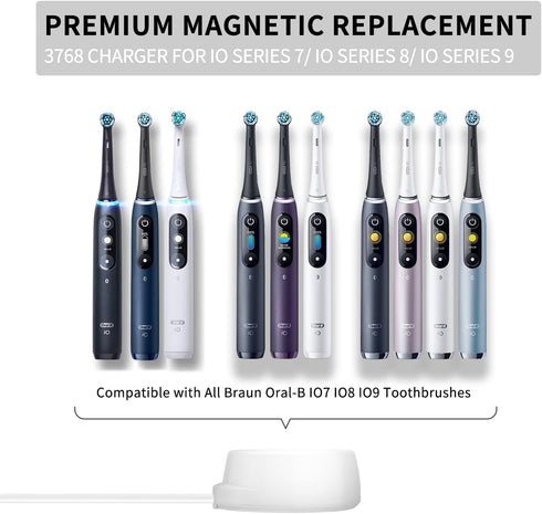 Electric Toothbrush Charger for Braun Oral B IO Series 7 8 9 Toothbrush, Replacement Magnetic Charger 100V-240V for IO 3768 Charger for IO7 IO8 IO...