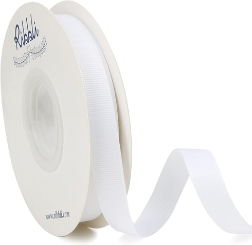 Ribbli White Grosgrain Ribbon, 1/2 inches x Continuous 25 Yards,Use for Bows DIY Hair Accessories,Gift Wrapping,Craft and Sewing...
