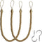 BEL AVENIR Curtain Ropes Tiebacks Tie-Backs, Curtain Handmade Holdbacks with 2 Metal Screw Hooks - Golden 2 Pack...