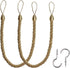 BEL AVENIR Curtain Ropes Tiebacks Tie-Backs, Curtain Handmade Holdbacks with 2 Metal Screw Hooks - Golden 2 Pack...