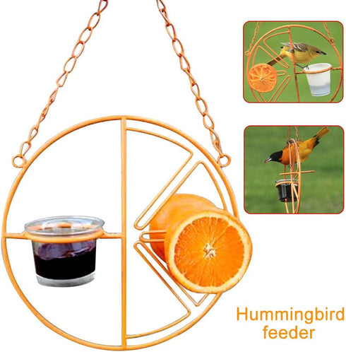 Oriole Bird Feeder, Hanging Metal Bird Feeder,Dtached Bowl Design,Orange Fruit Feeder,Great for Garden,Outdoor,Gift...