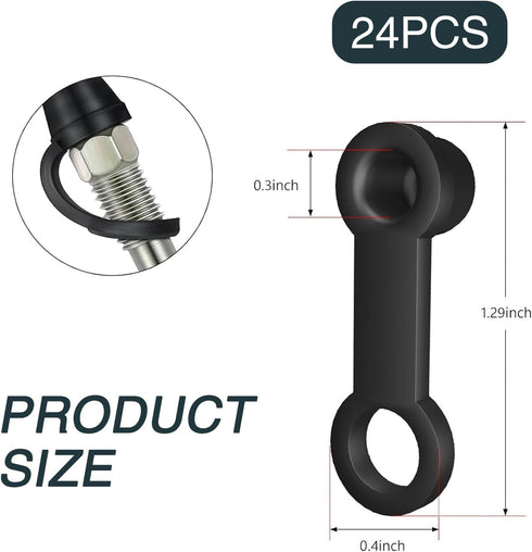 Pack-24 Car Disc Brake Lower Pump Oil Drain Screw Cap, Dustproof and Waterproof Rubber Sealing Cover, Brake Filler Port Grease Fitting Bleeder Cov...
