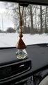 4 Pack,6ml(1/5 Fl Oz) Refillable Car Essential Oil Diffuser,Empty Car Air Freshener Pendant Perfume Aromatherapy Vials-Clear Glass Bottle With Woo...