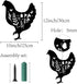 CREATCABIN Metal Chicken Wall Art Rooster Iron Wall Decor Wall Hanging Silhouette Sculpture Farmhouse Sign for Indoor Outdoor Home Living room Kit...