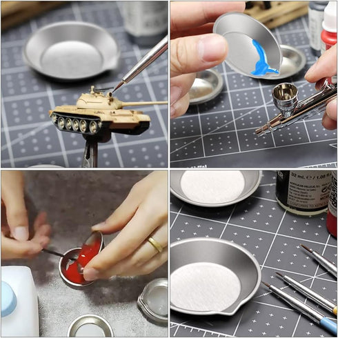 DIYESMART 12pcs Paint Tray, 2pcs Paint Stirrer and 10pcs 3ml Pipette Eyedroppers Suit for Airbrush Painting, DIY Art Craft Painting, Model Paintin...