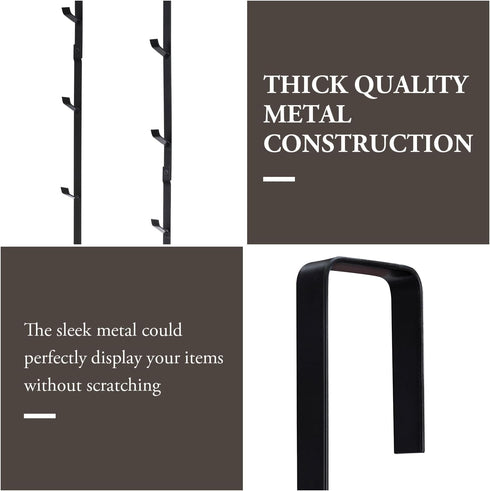 MyGift Black Metal Over The Door Hooks Heavy Duty Hanger for Hats, Coat, Scarf, and Purse, Door Hanging Rack Display Storage with 5 Hooks, Set of ...