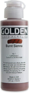 4 Oz Fluid Acrylic Color Paint Color: Burnt Sienna...