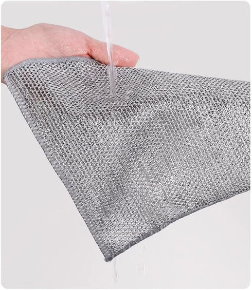 Multipurpose Wire Dishwashing Rags for Wet and Dry Use, Upgraded Diamond-Shaped Lattice Weave Multifunctional Kitchen Cleaning Supplies, Non-Scrat...