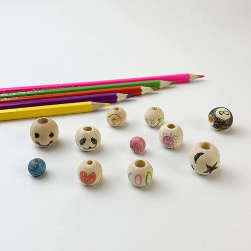 100pcs 14mm Natural Wood Beads DIY Unfinished Round Wooden Loose Beads Bulk Wood Spacer Beads for Craft Making...