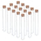 PATIKIL 30ml Plastic Test Tubes with Cork Stoppers, 15Pcs 150x20mm Tubes for Scientific Party Decoration Candy Bead Storage Bath Salt Lab Use, Cle...