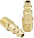 Air Hose Fittings 1/4 inch NPT Male Thread Air Plug, Air Compressor Quick Connect Fittings Durable Solid Brass 300Psi (Industrial Type D, 2 Piece)...