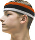 3 Color Striped Terry Sports Sweat Headband, Wristband Set...