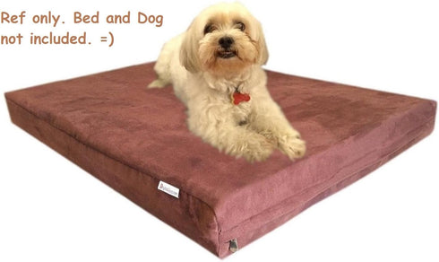 41''x27''x4'' Resistant Anti Slip Replacement Luxury Comfort Dog Bed Zippered Duvet Gusset Cover in Brown MicroSuede Fabric 100% Washable - Cover ...