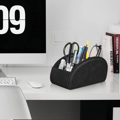 Large Remote Control Holder with 5 Compartments, KENOBEE Anti-slip Desktop Caddy Storage Organizer for Phone, Remote Controllers, Office Supplies,...