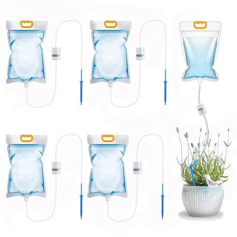 5 x 3.5 L Drip Irrigation Bags with Adjustable Flow Automatic Plant Irrigation System Home Sprinkler Device for Indoor and Outdoor (ZWDSB-1-1-5)...