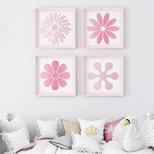Flower Stencils for Painting on Wood Crafts Reusable Daisy Stencil Art Paint on Wall Canvas Pattern Spring Floral Paint Stencils for Card Making F...
